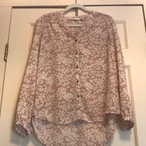Lauren Conrad floral button down top